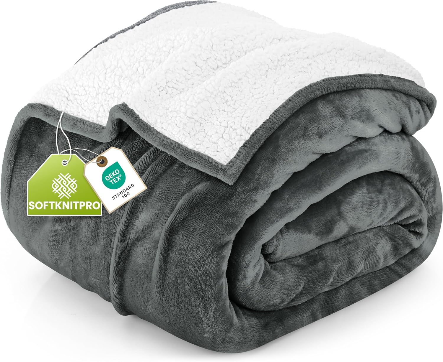 Reversible Plush Sherpa Blanket, Queen