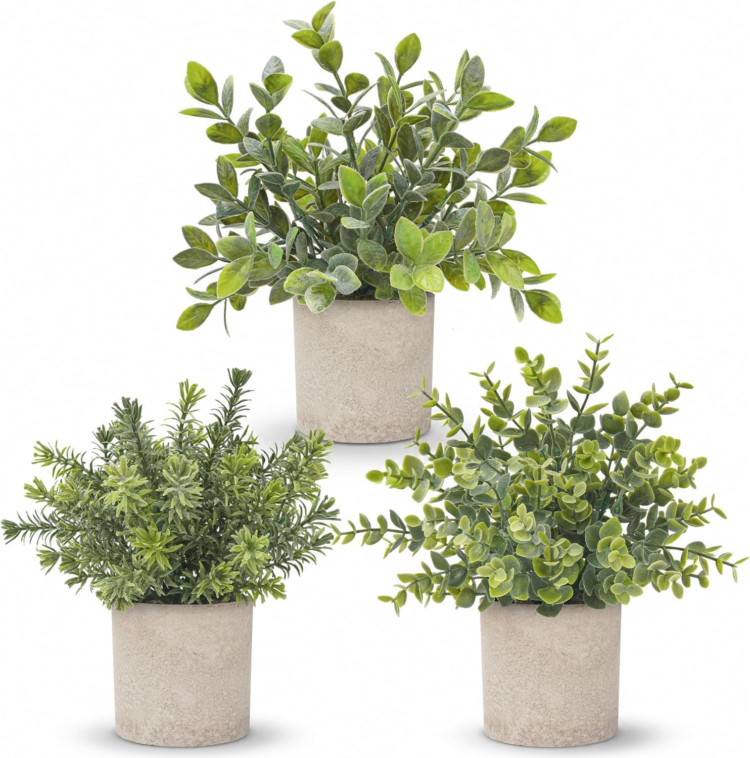 3-Pack Faux Potted Plants