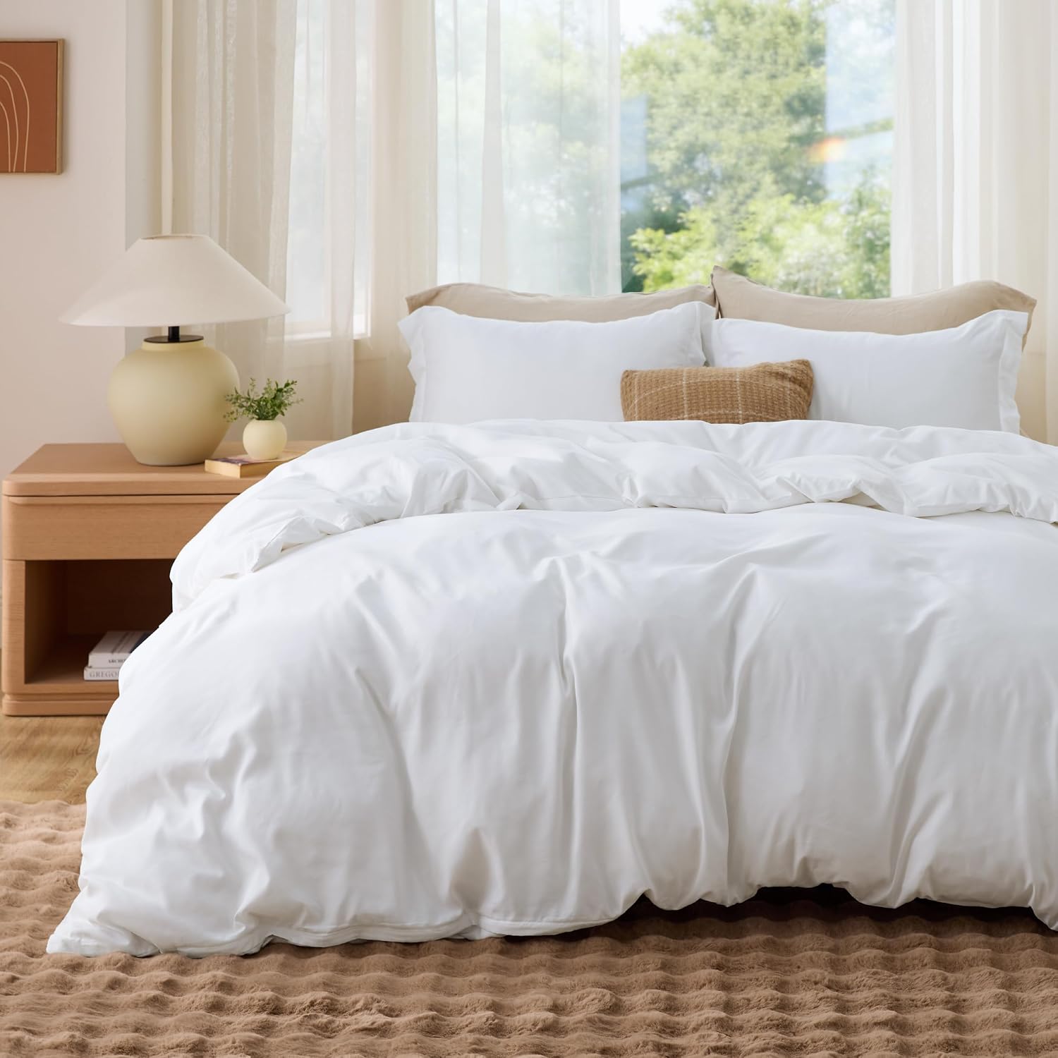 Double Brushed Queen Duvet Cover Set