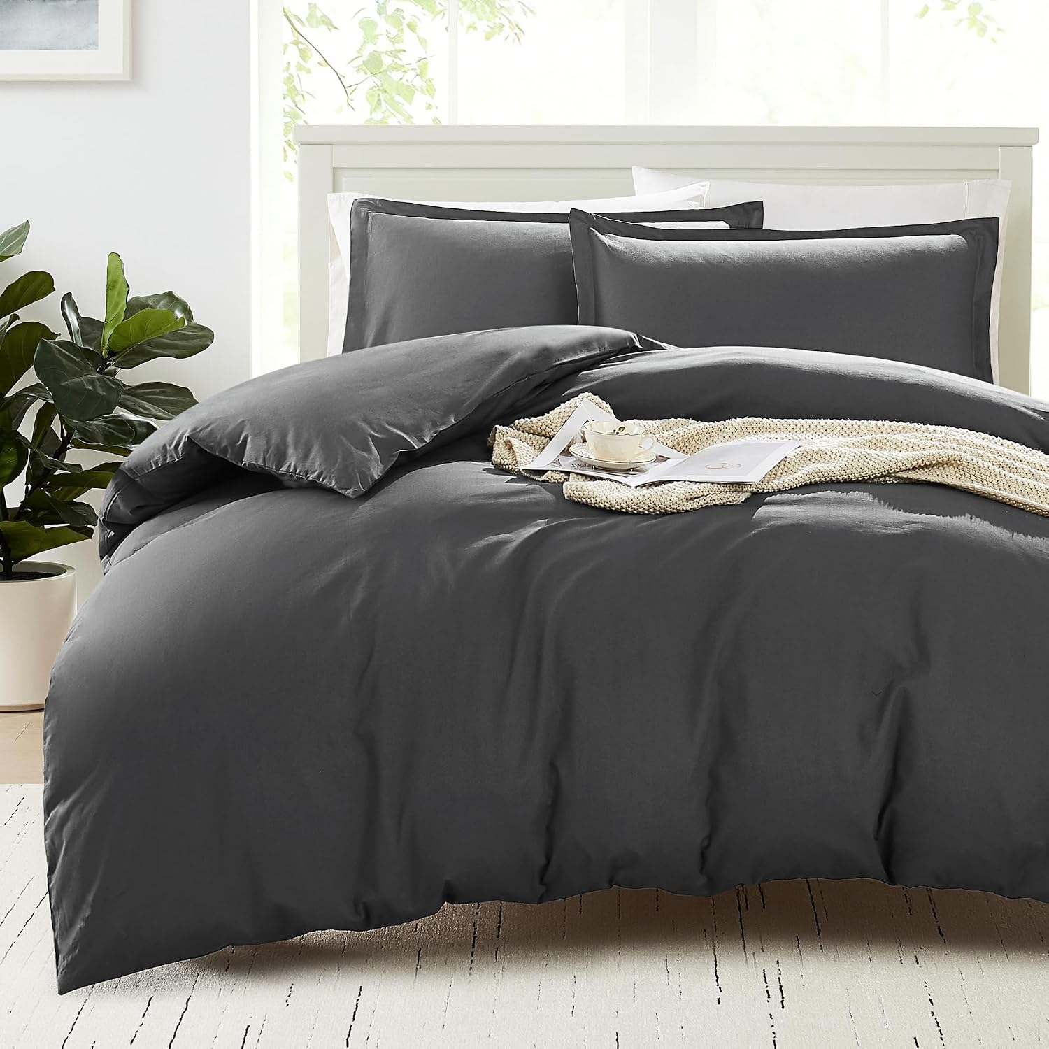Organic Cotton Percale Queen Duvet Cover Set
