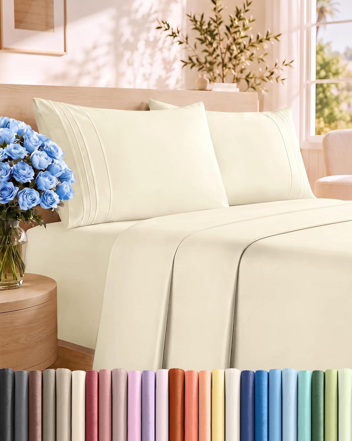 Breathable Cooling Queen 4-Piece Sheet Set