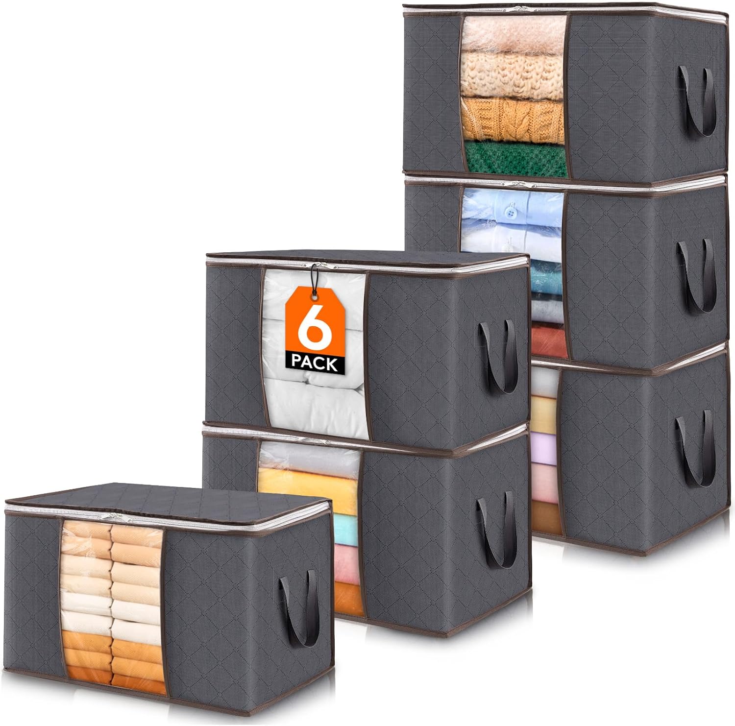 6 Pack Clothes Storage Bags