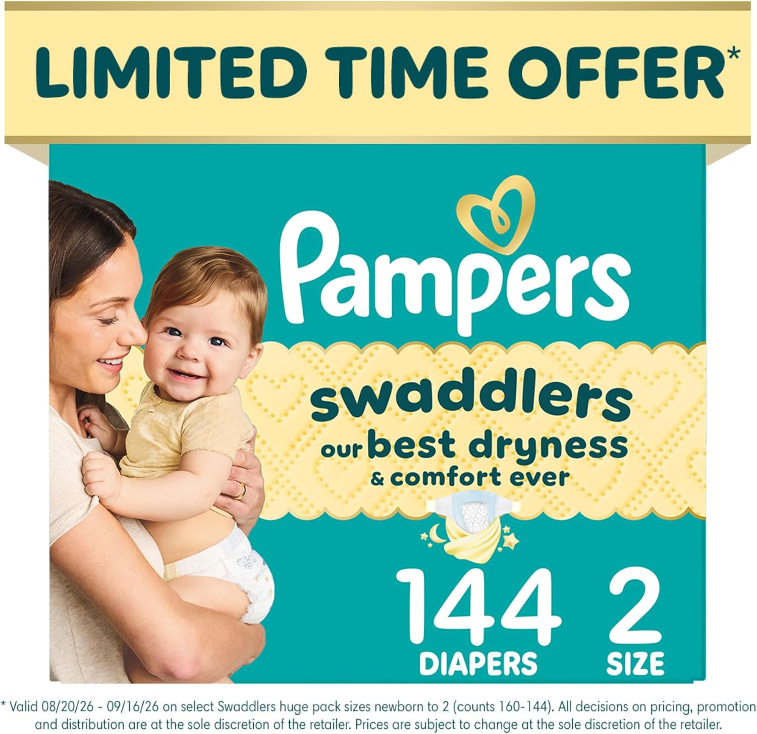 Swaddlers Diapers Size 2, 144 Count