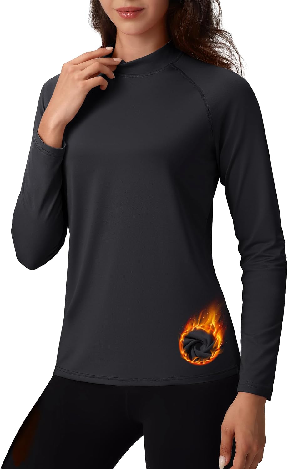 Women's Fleece Lined Mock Turtleneck