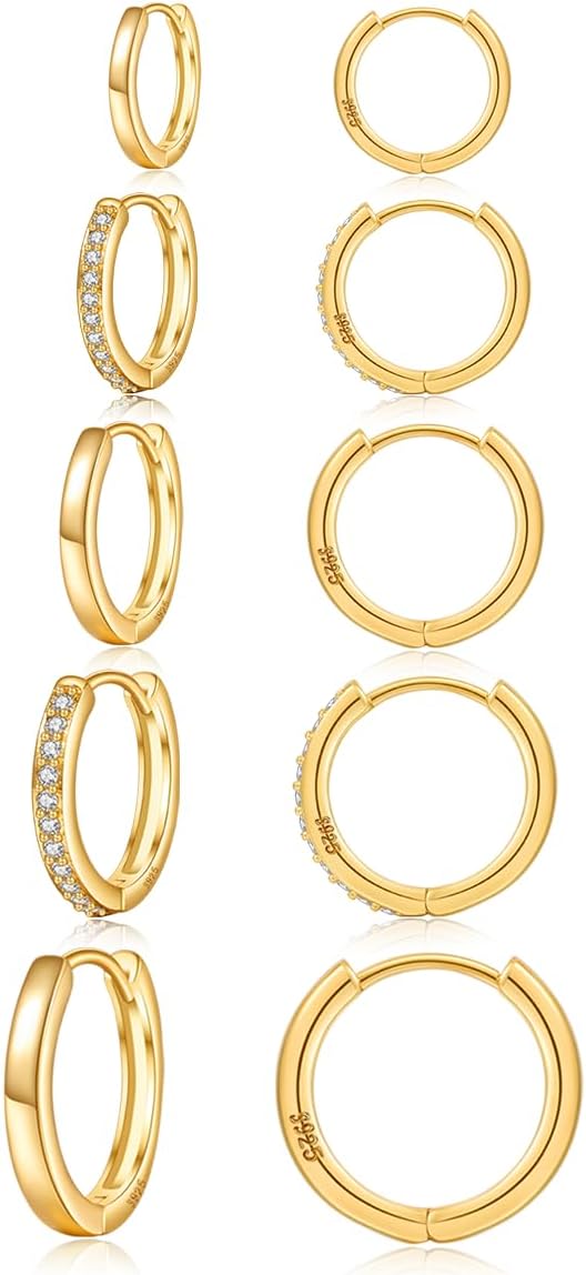 Gold Hoop Huggie Earrings