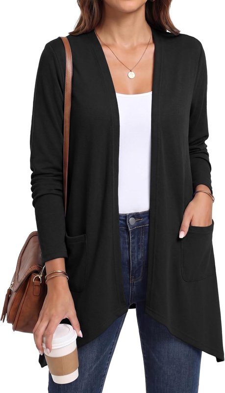Open-Front Cardigan with Pockets
