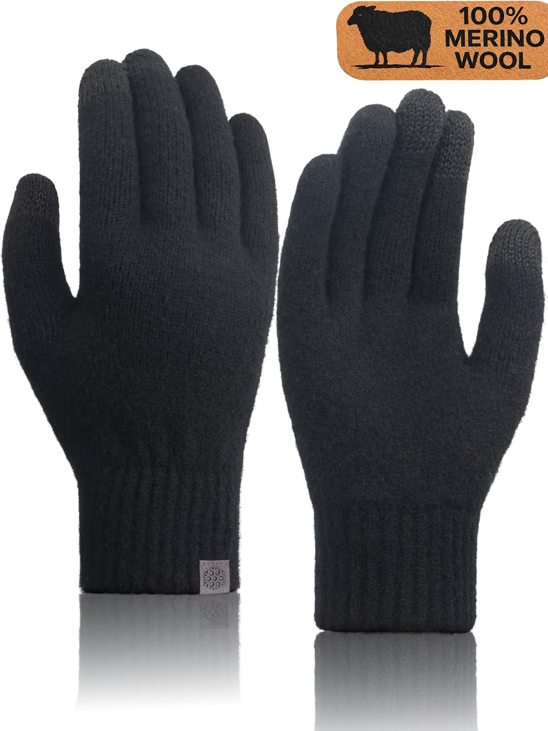 100% Merino Wool Touchscreen Gloves