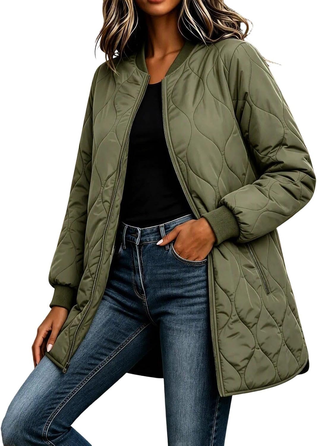 Lightweight Quilted Bomber Jacket